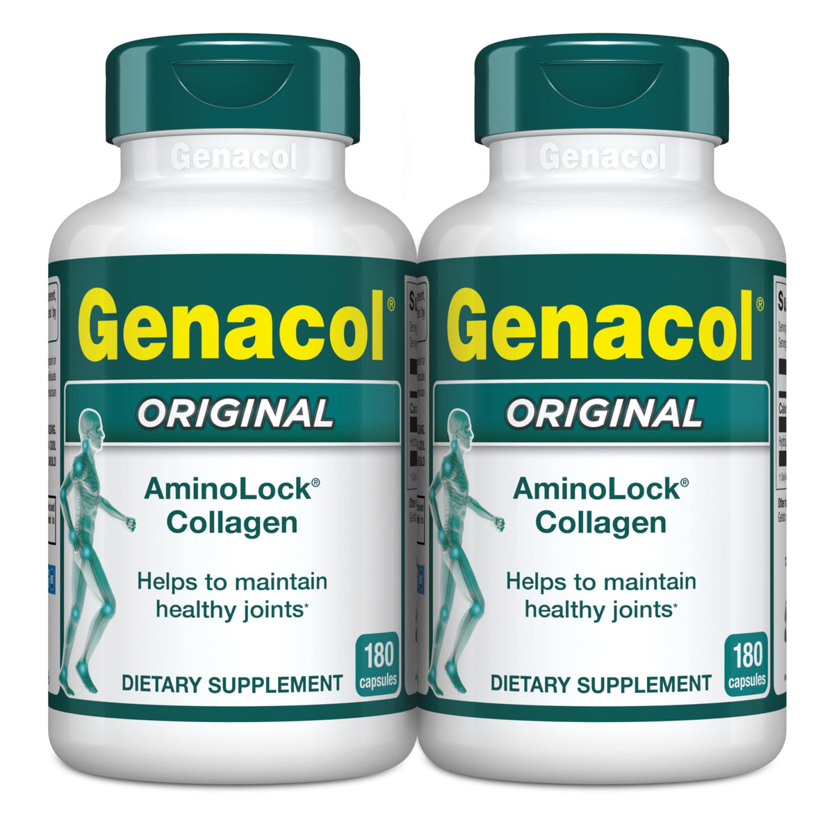 Genacol envase frontal mostrando el producto y beneficio de soporte articular