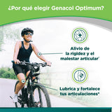 Genacol Optimum etiqueta con lista de ingredientes y beneficios visibles