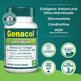 Tableta de Genacol Optimum en mano para comparar tamaño y dosificación práctica