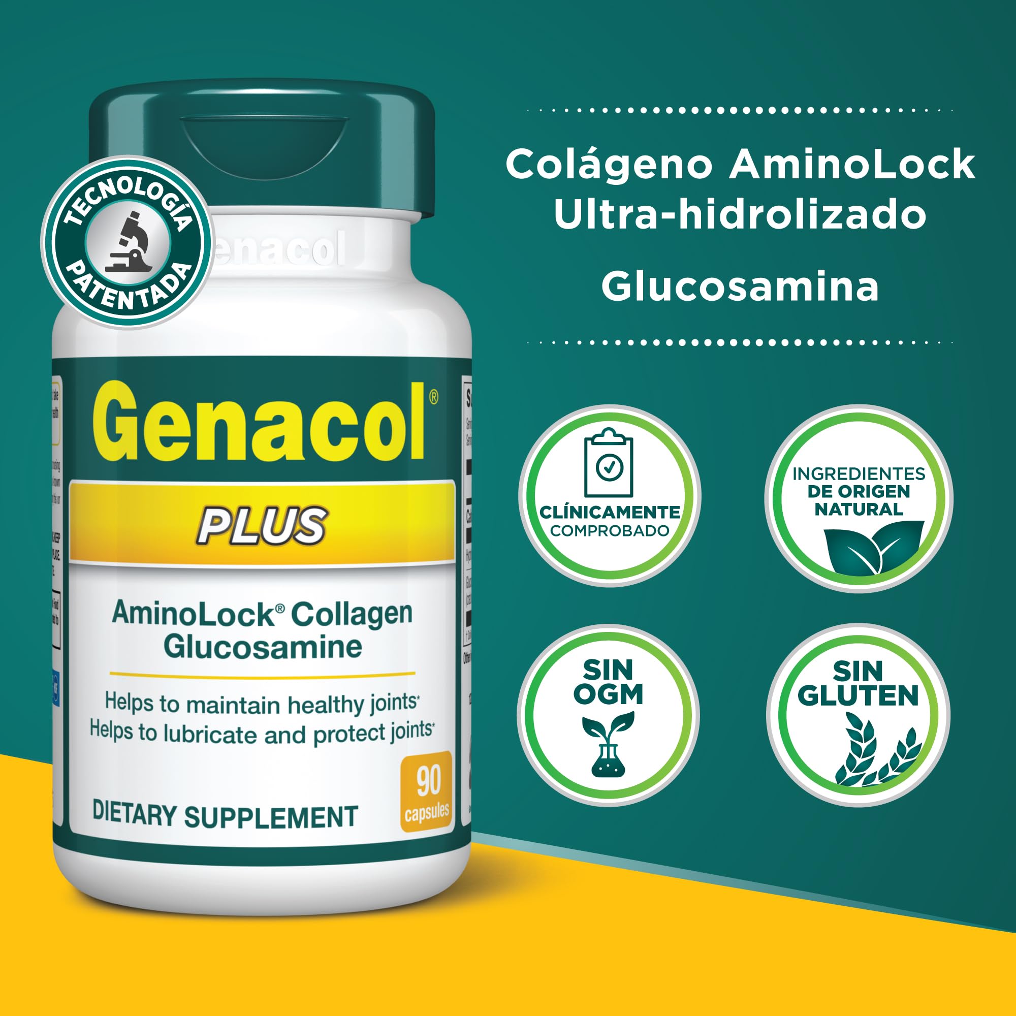 Detalle de péptidos de colágeno AminoLock resaltando absorción eficiente