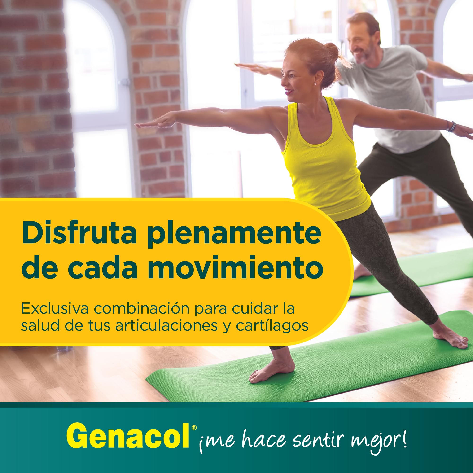 Genacol Plus junto a persona haciendo ejercicio moderado para movilidad