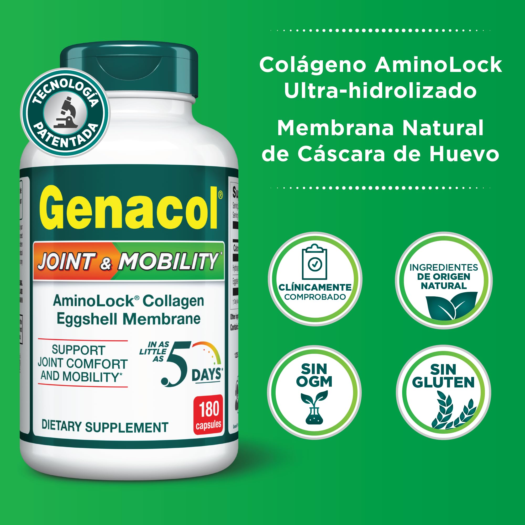 Genacol textura de cápsula en primer plano mostrando calidad del producto