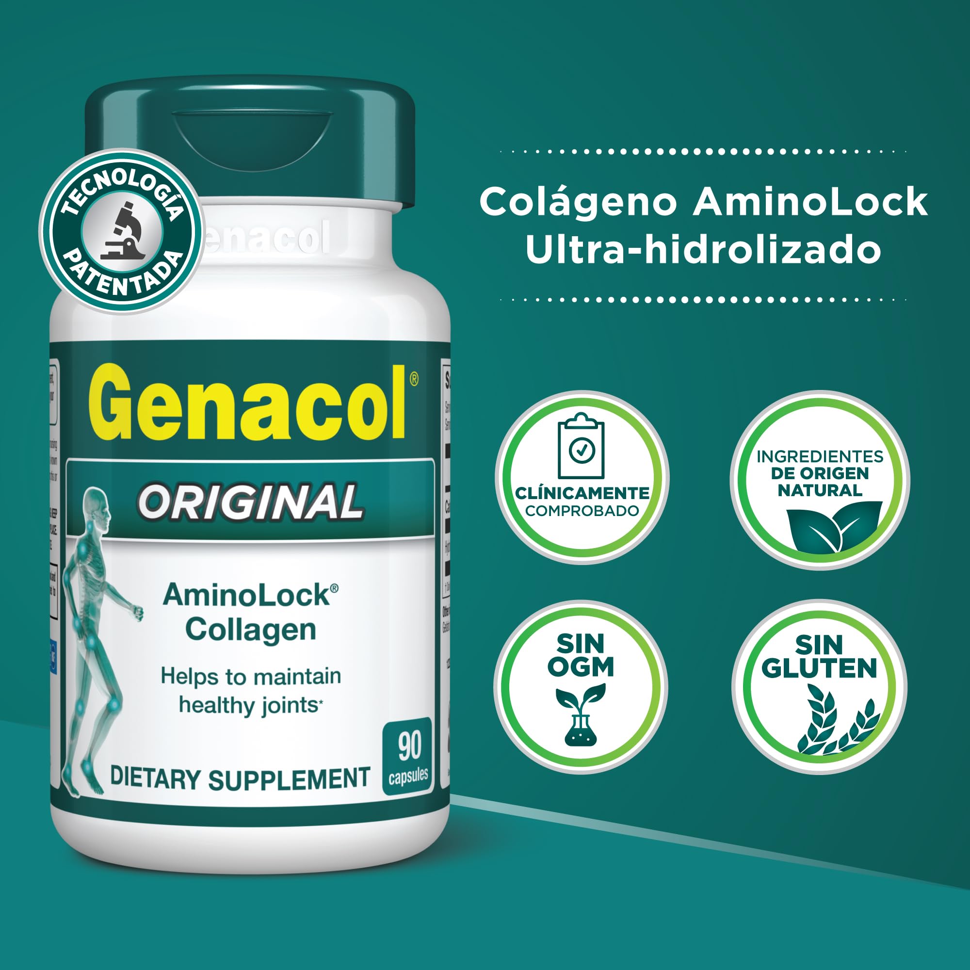 Genacol textura del polvo en primer plano para absorción eficiente