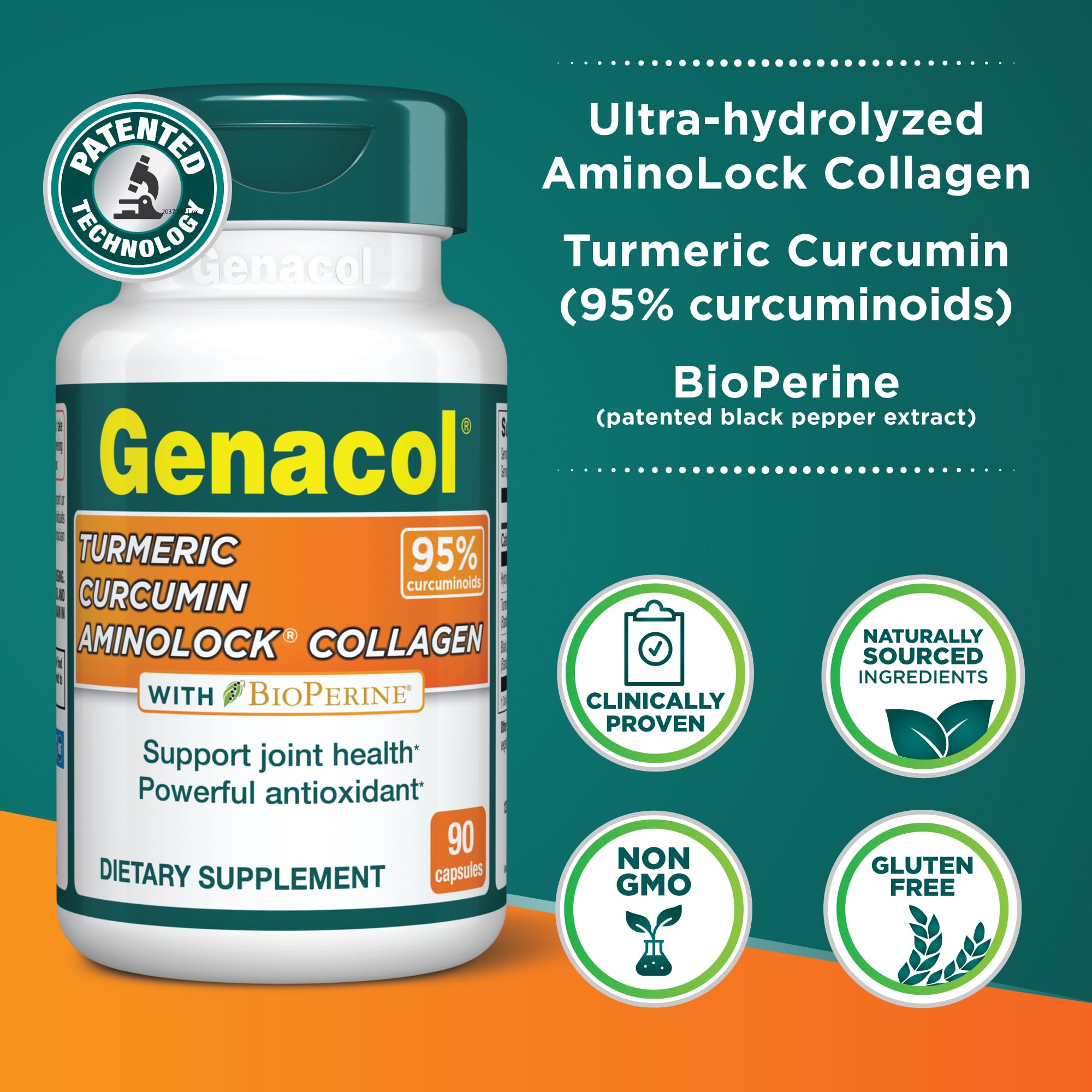 Detalle de la etiqueta Genacol mostrando información de ingredientes clave