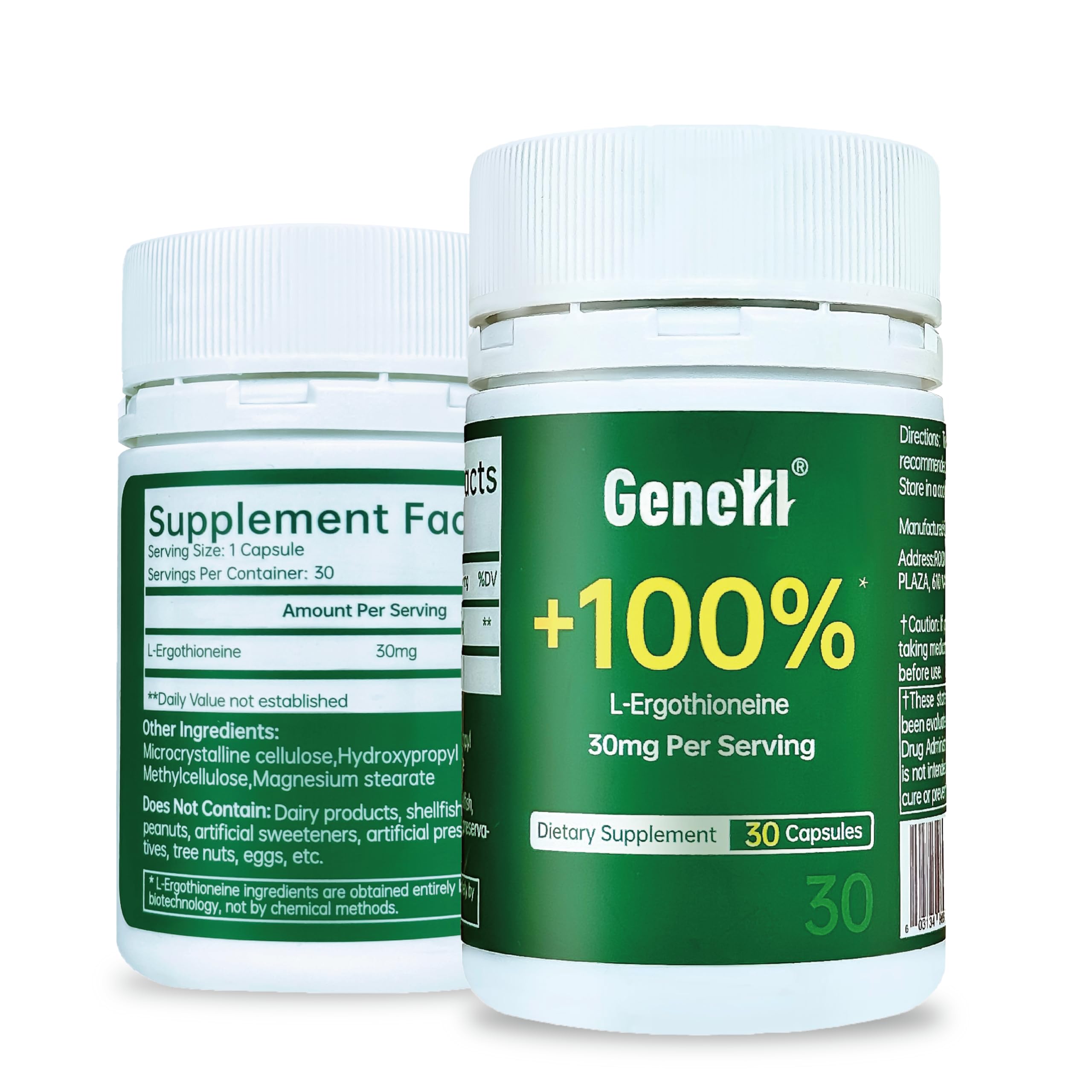 GENEIII frente del envase mostrando diseño y aporte de 30 mg