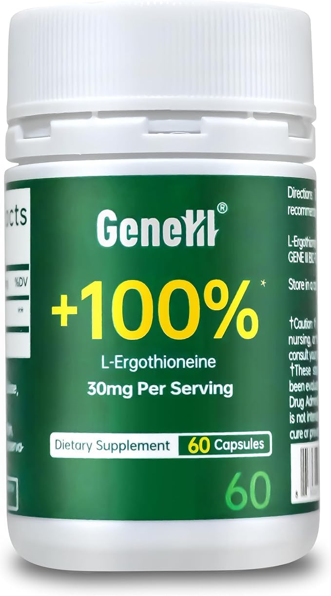 GENEIII frontal del envase mostrando cápsulas y beneficio antioxidante claro
