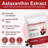 Generic cápsula astaxanthin detalle visual y textura fácil de tragar