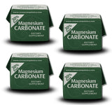 Generic carbonato de magnesio empaque frontal, portabilidad y dosificación clara