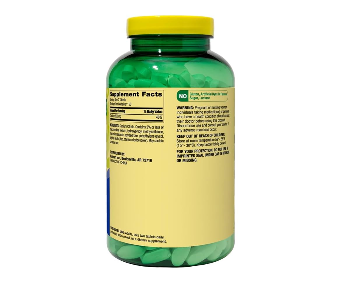 Generic citrato de calcio etiqueta ingredientes legible, beneficio transparencia y calidad