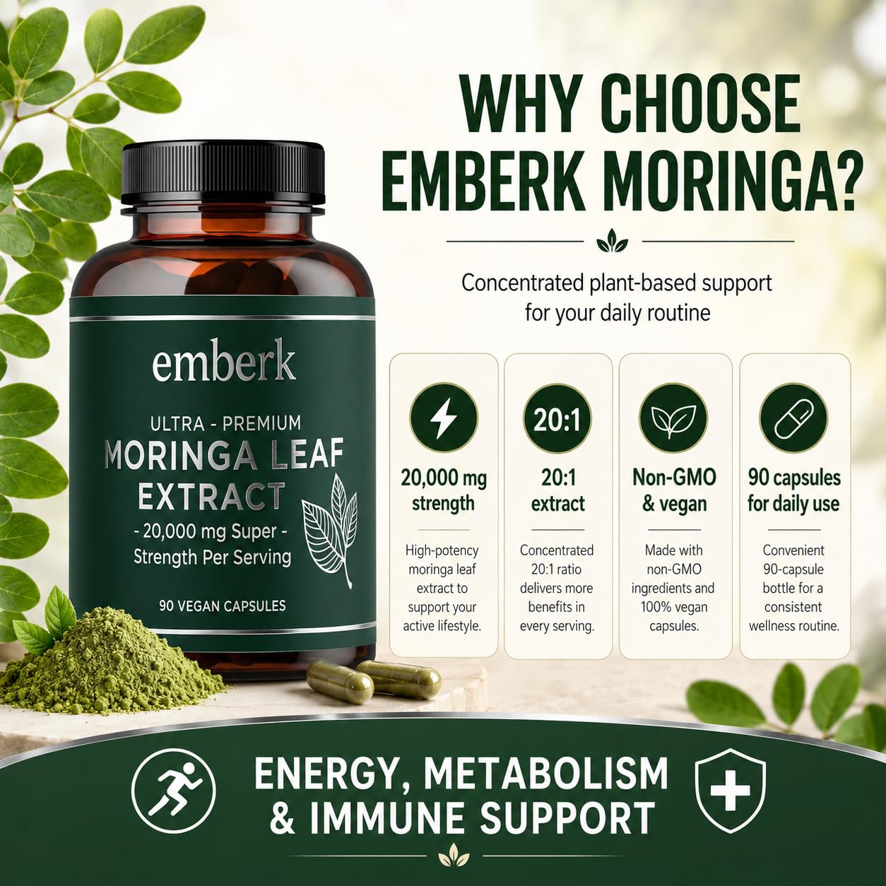 Generic escena lifestyle con Moringa mostrando uso diario conveniente