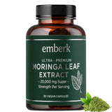 Generic frasco frontal de Moringa mostrando diseño claro y beneficios