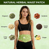 Generic parche herbal aplicado en cintura demostrando uso discreto