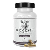 Genesis Nutrition frasco frontal mostrando diseño y cantidad de cápsulas