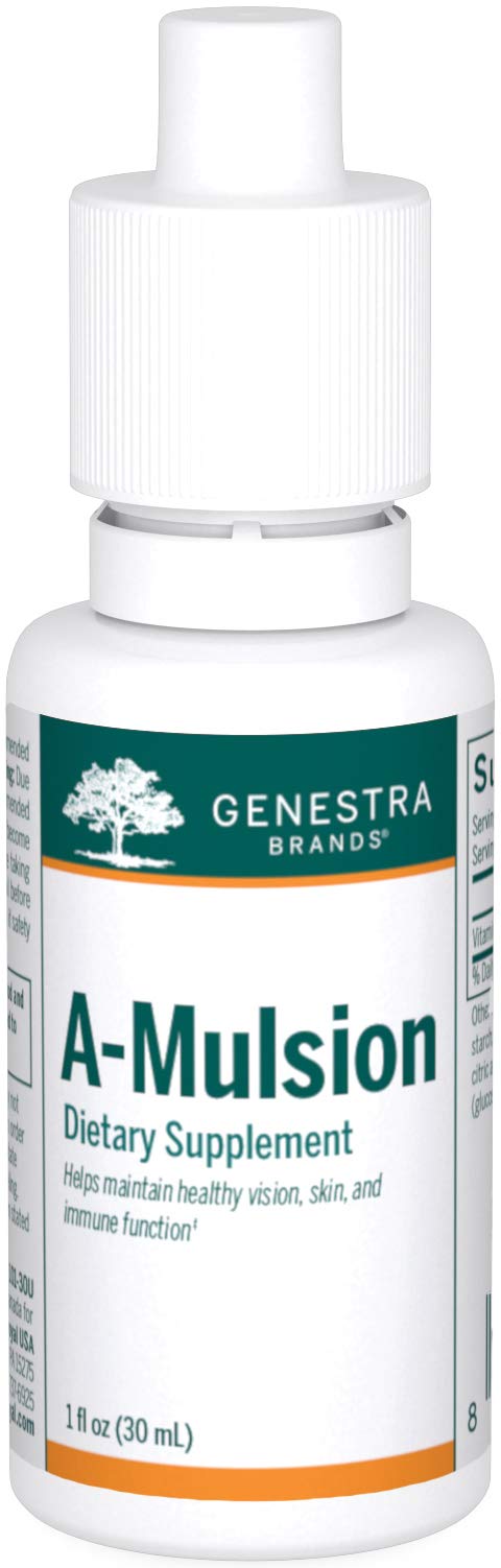 Genestra Brands A-Mulsion frontal mostrando botella y etiqueta, beneficio de fácil identificación