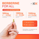 Genex Formulas polvo de berberina en primer plano, pureza y textura uniforme