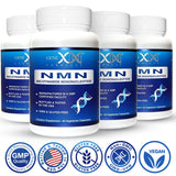 Genex Formulas pack de cuatro frascos mostrando suministro mensual prolongado