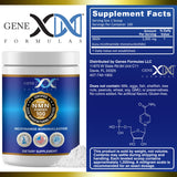 Genex Formulas etiqueta con certificaciones GMP NSF FSSC 22000 y detalles claros