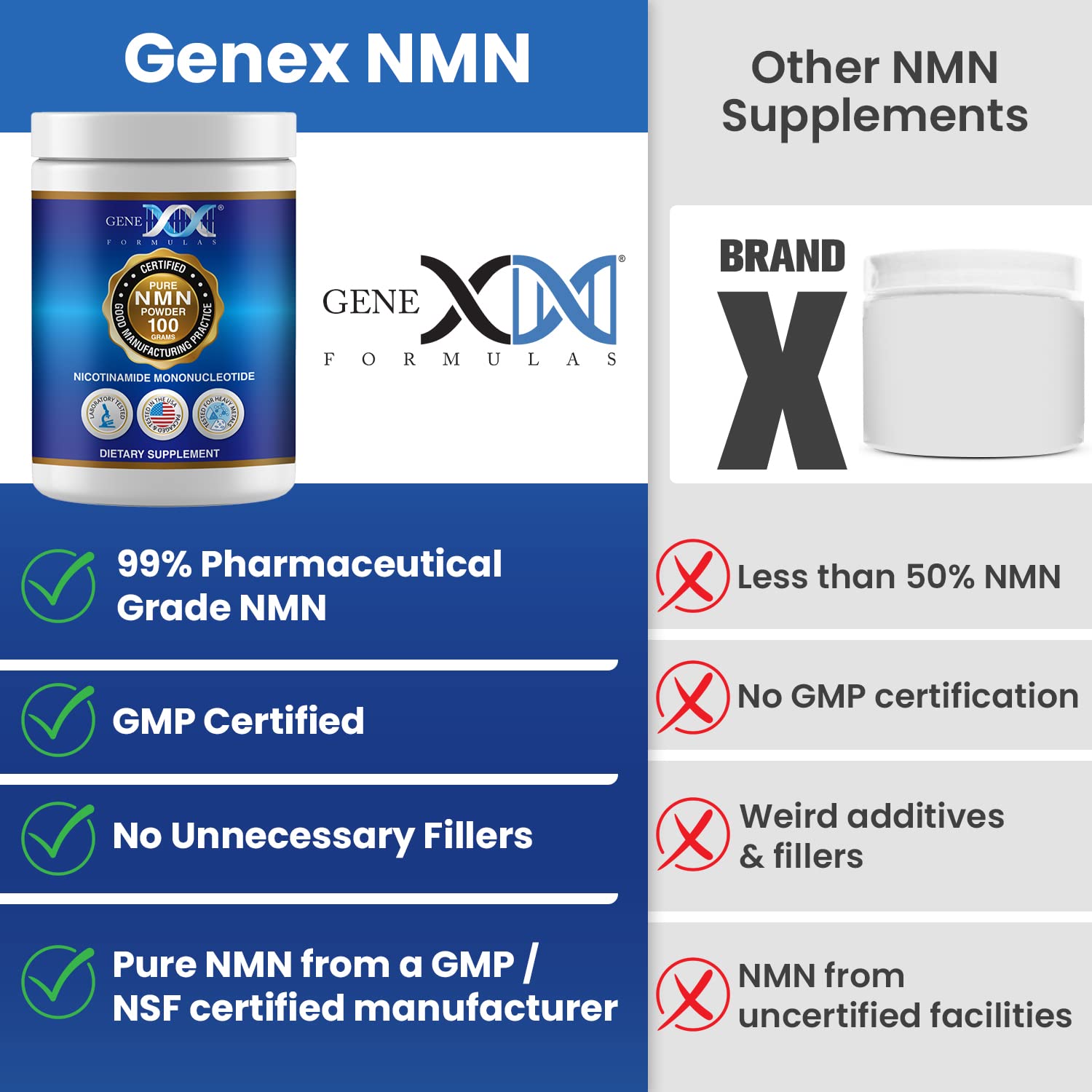 Genex Formulas polvo disolviéndose en vaso para mezcla instantánea en bebidas