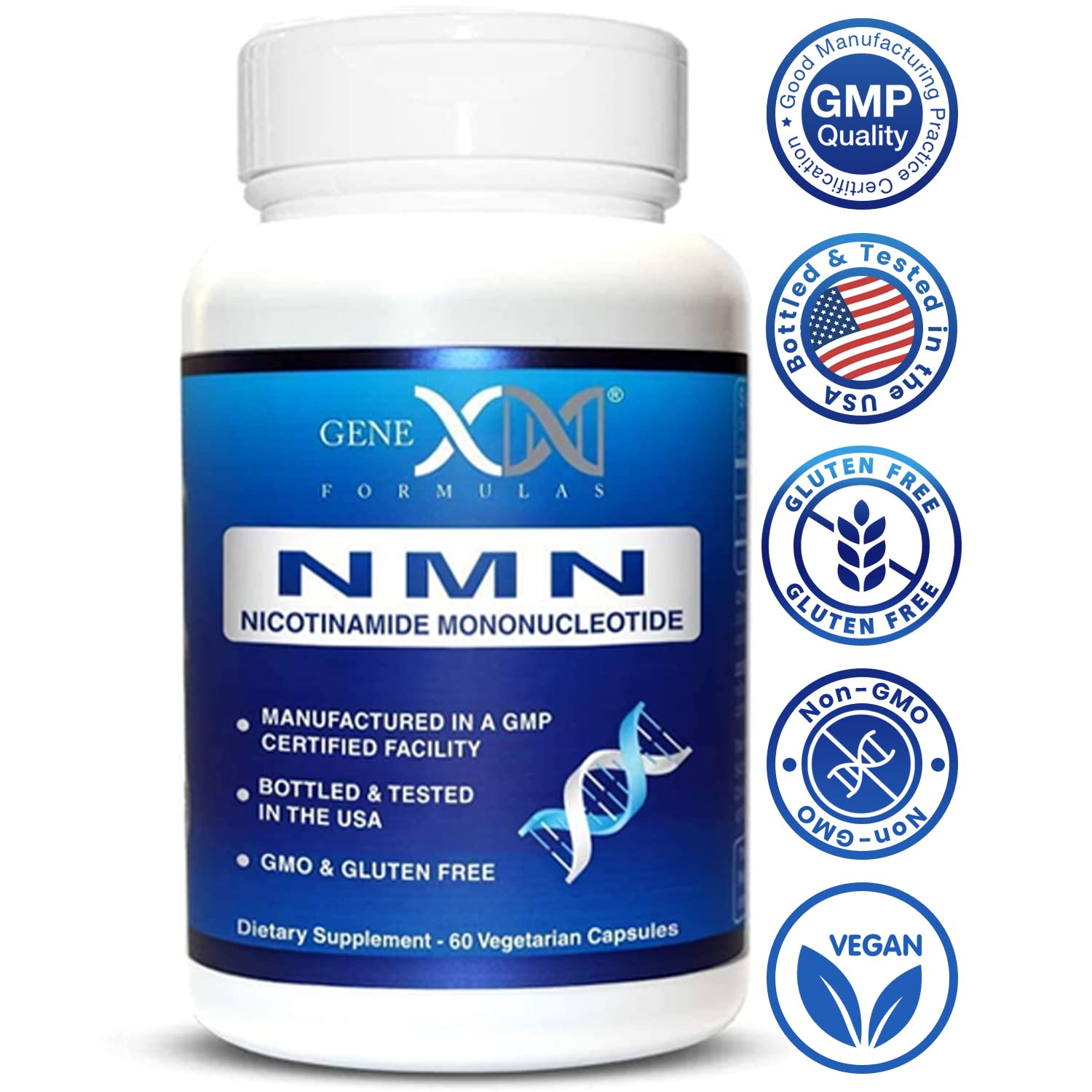 Genex Formulas envase opaco y tapa robusta para estabilidad en anaquel