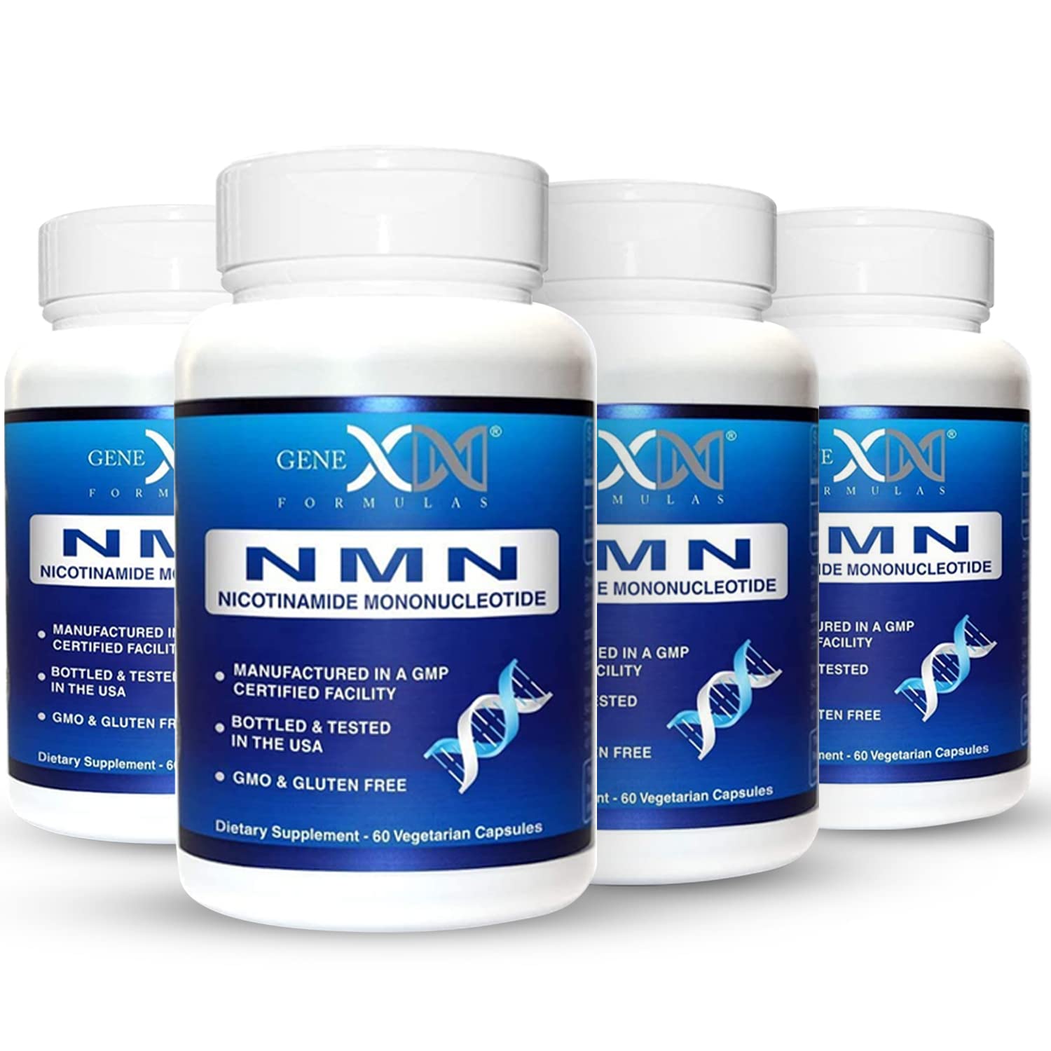 Genex Formulas frasco frontal mostrando etiqueta y diseño, transmite confianza de marca