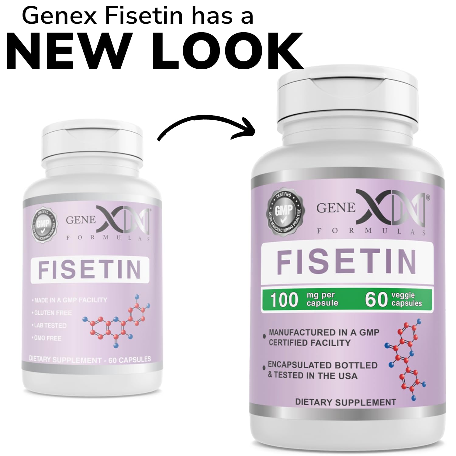 Genex Formulas polvo de fisetina mostrando pureza y aspecto del ingrediente
