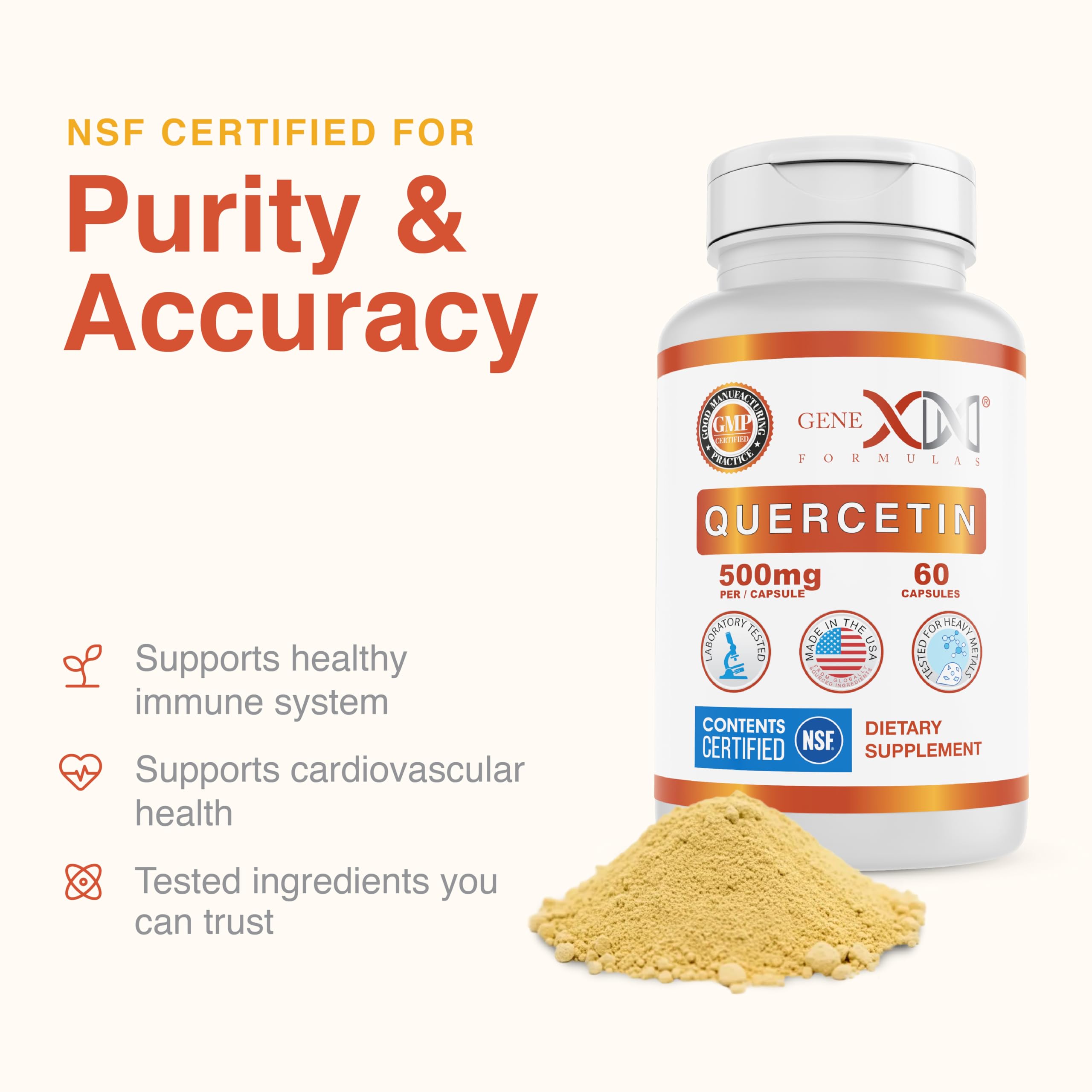 Envase Genex Quercetin sellado indicando seguridad y frescura