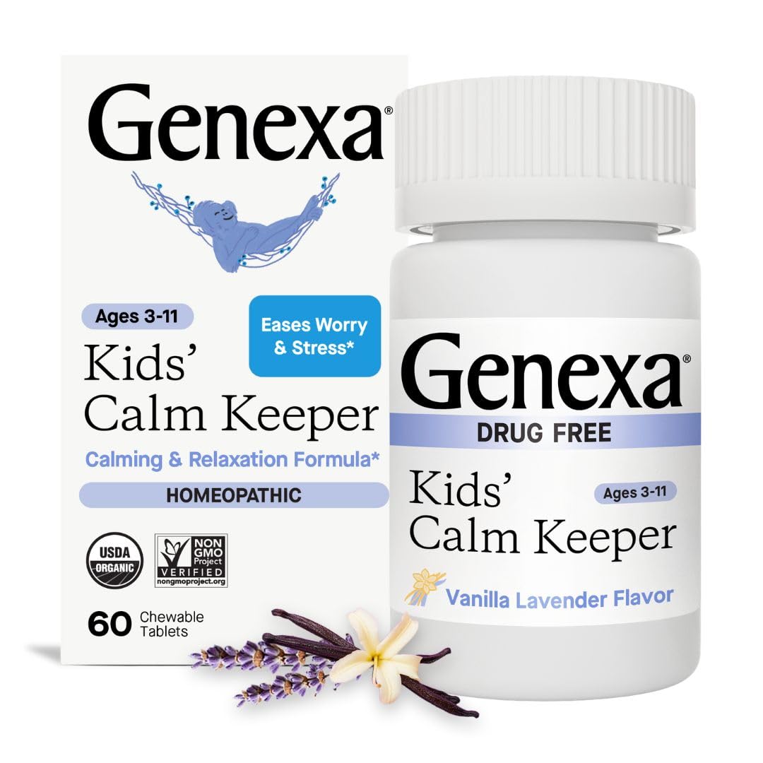 Genexa Kid’s Calm Keeper frasco frontal mostrando diseño y sello de confianza