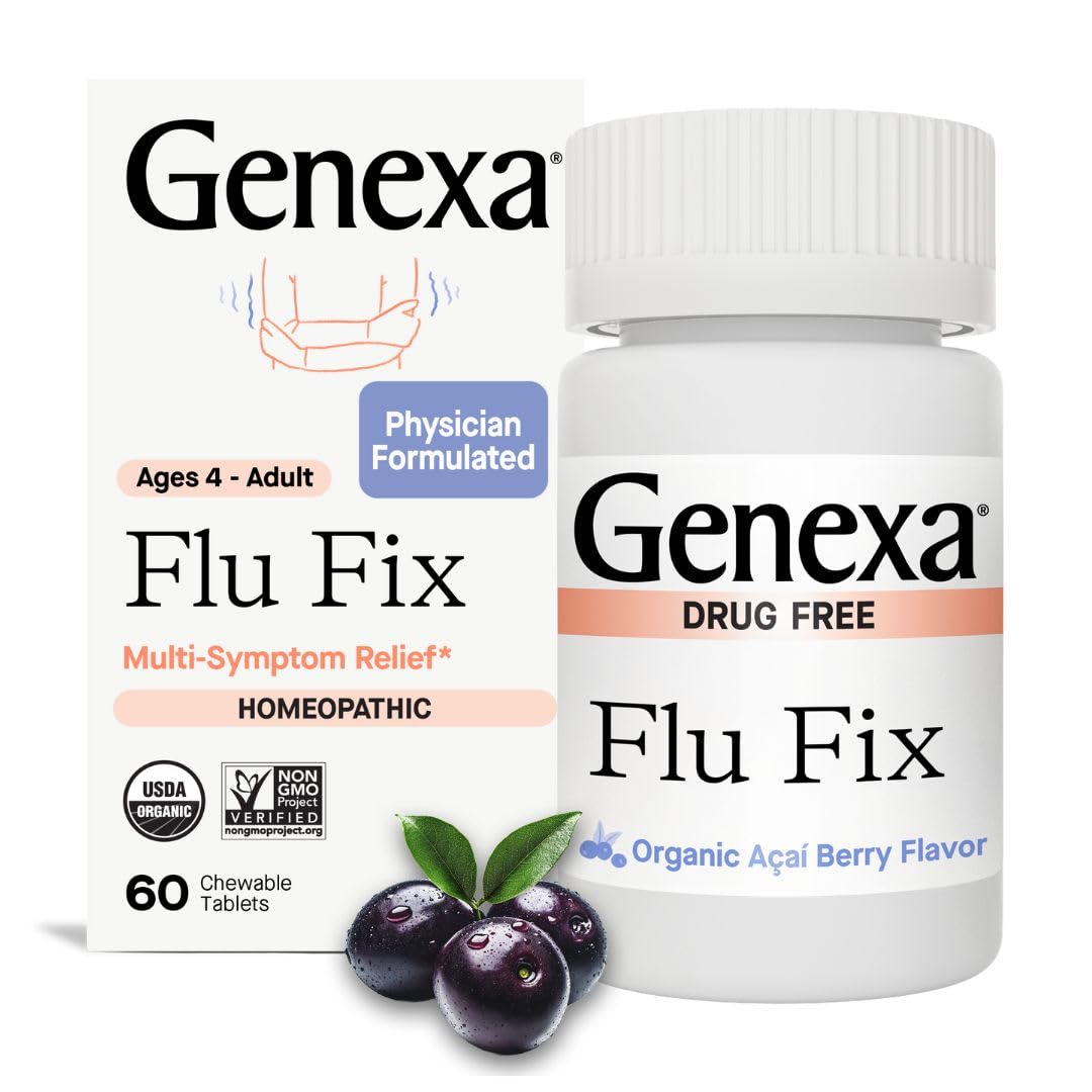 Genexa Flu Fix frontal del envase mostrando información clara y beneficios