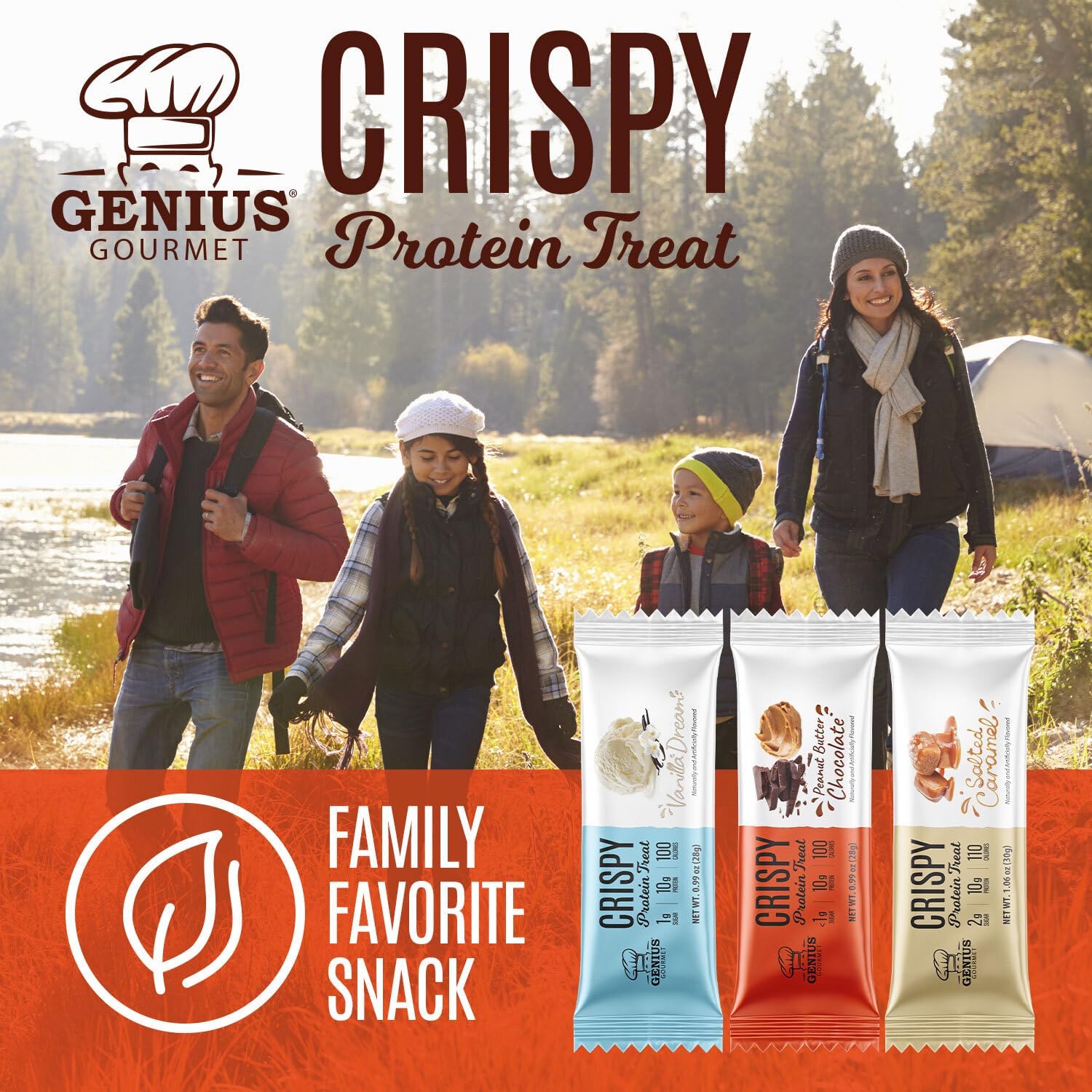 Genius Gourmet escena familiar con merienda saludable para compartir en casa