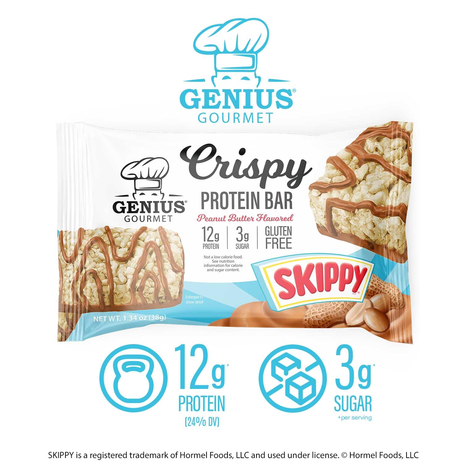 Genius Gourmet SKIPPY barra en mano muestra tamaño práctico