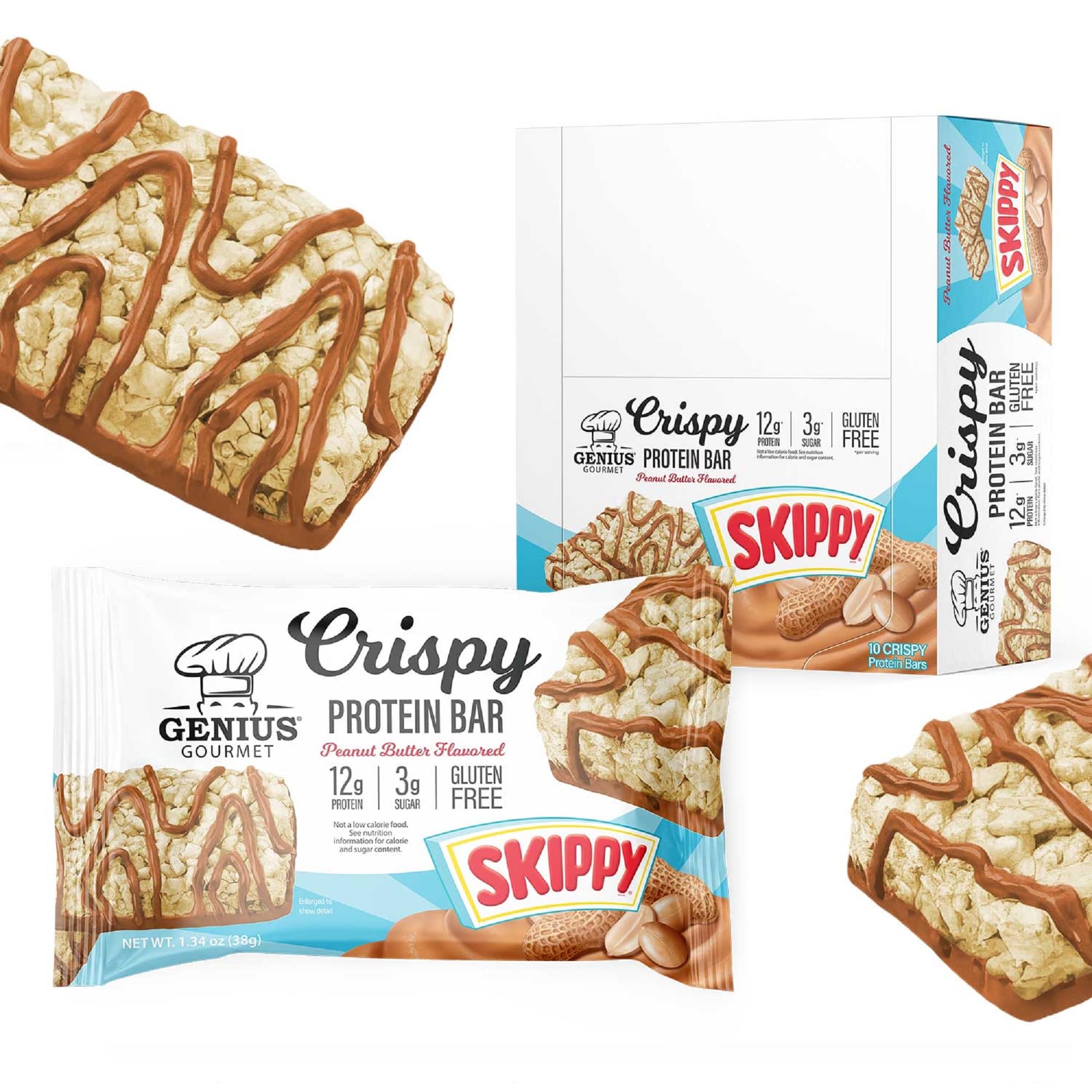 Genius Gourmet SKIPPY frente del paquete muestra fácil transporte