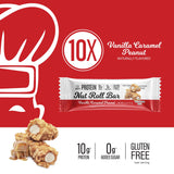 Genius Gourmet primer plano de nougat, caramelo y cacahuates crujientes
