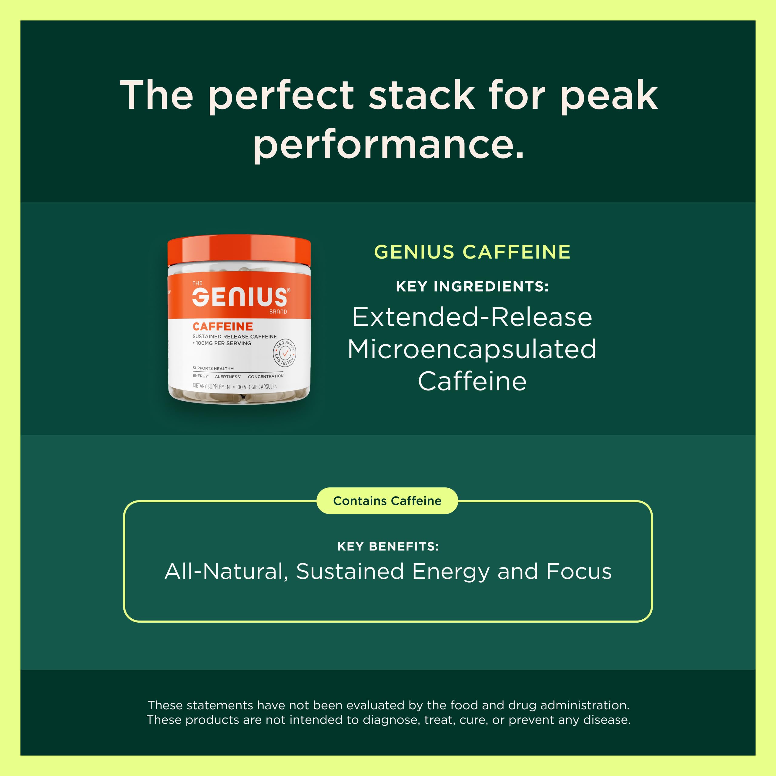 Sello de fabricación en EE. UU. del producto Genius Thermogenic, indicando control de calidad