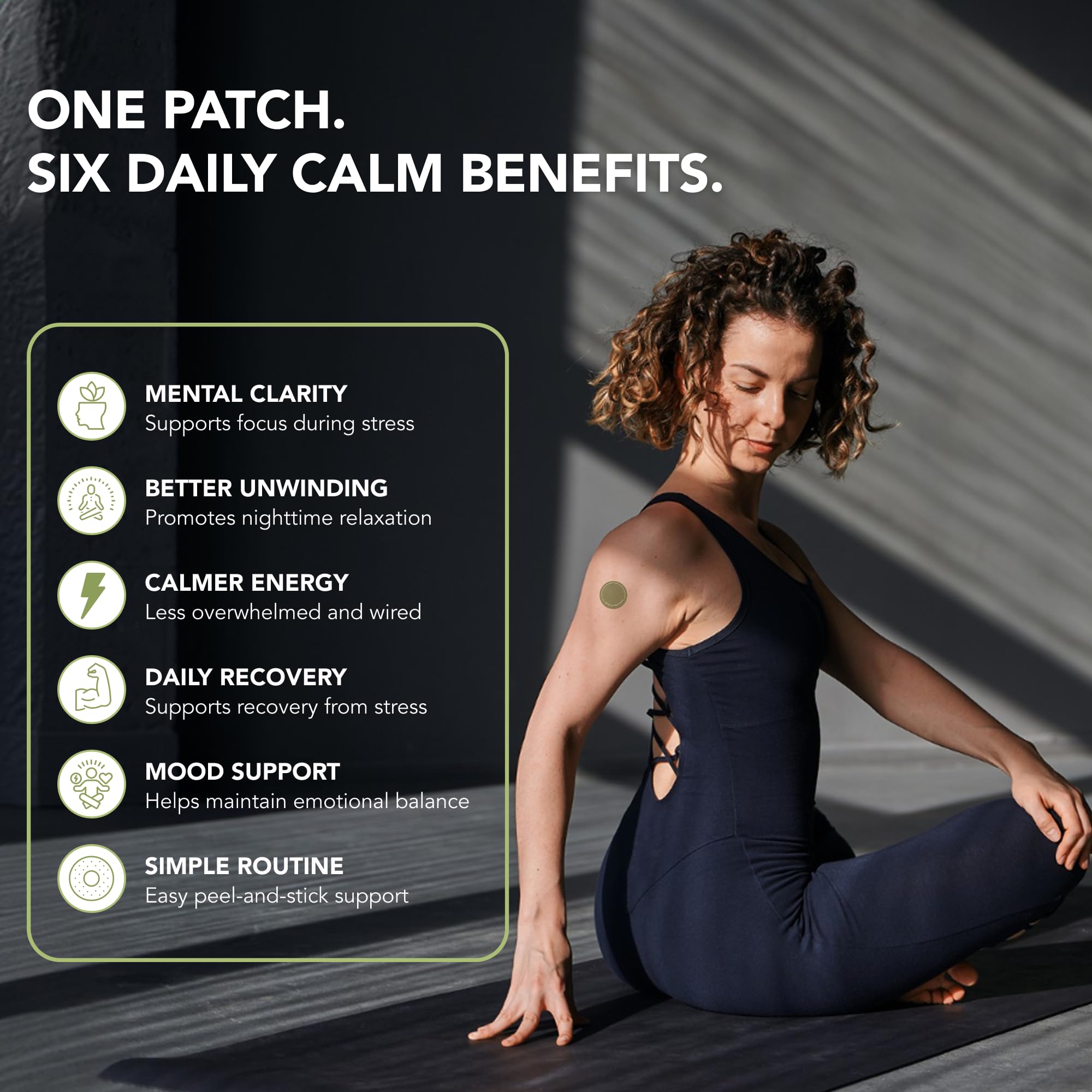 Gentle Patches etiqueta con ingredientes botánicos y beneficios claros
