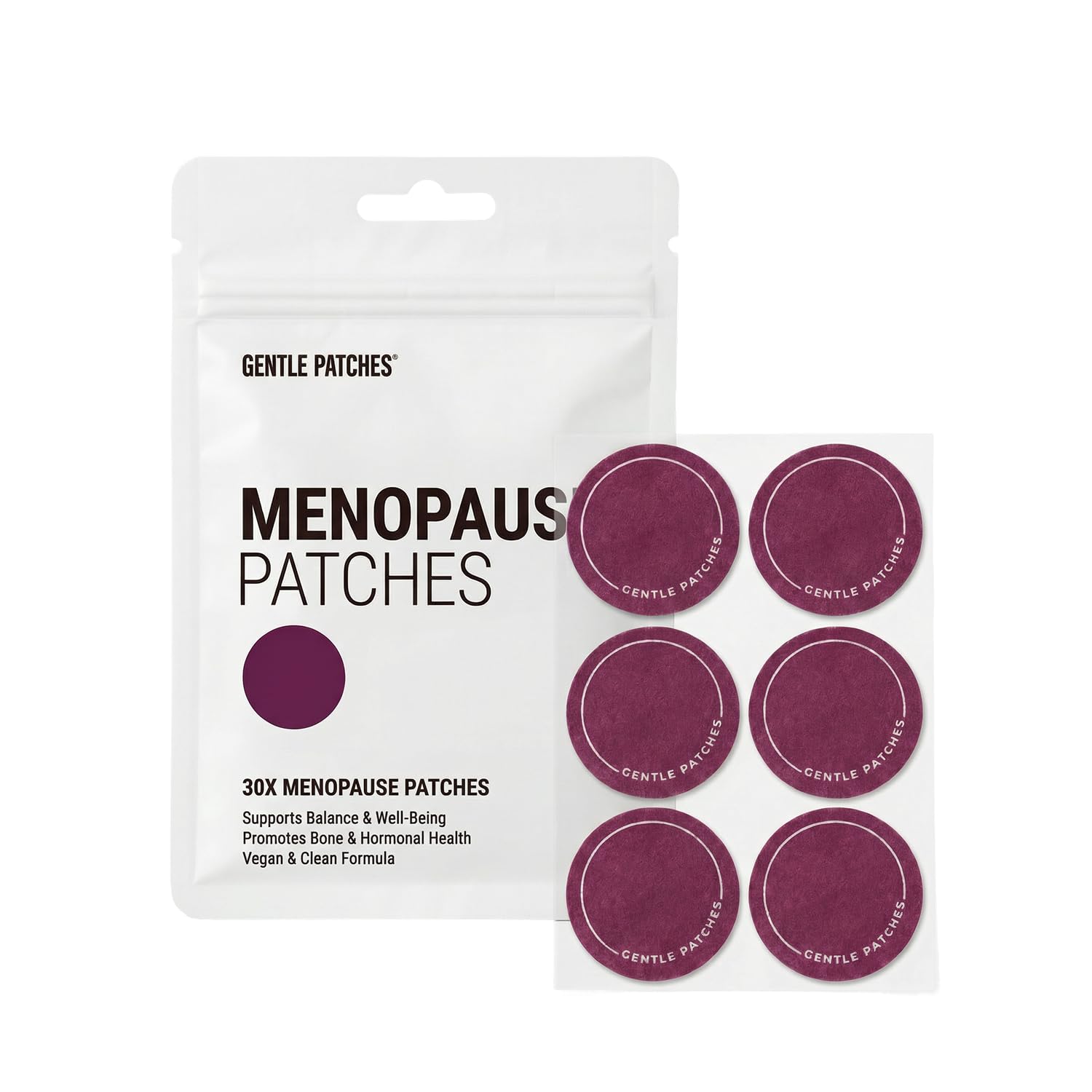 Gentle Patches empaque frontal mostrando el kit de 30 días y fácil identificación