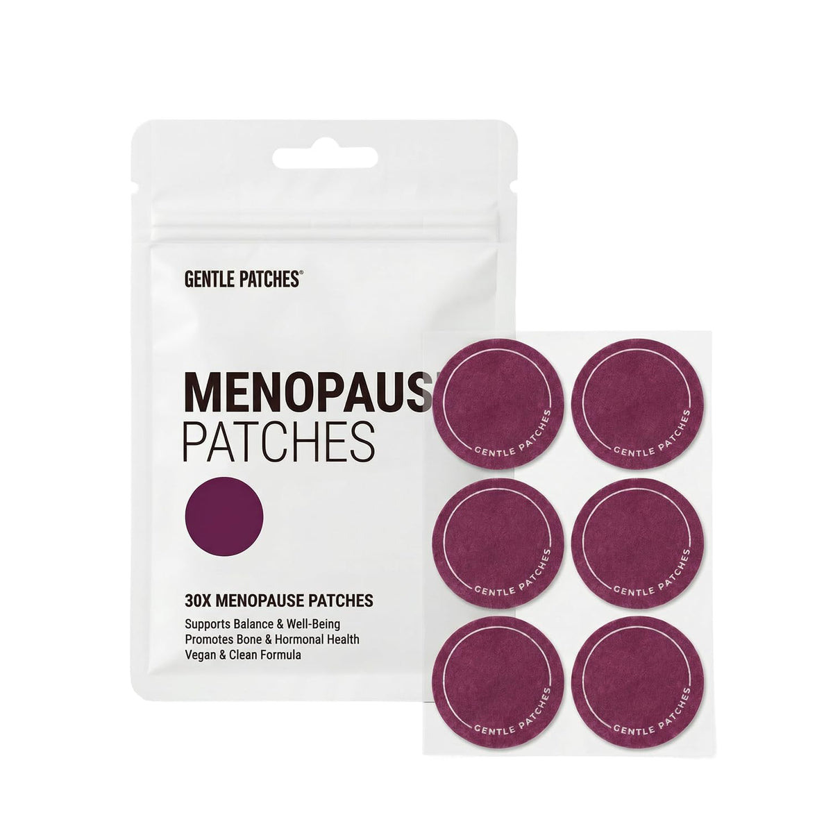 Gentle Patches empaque frontal mostrando el kit de 30 días y fácil identificación