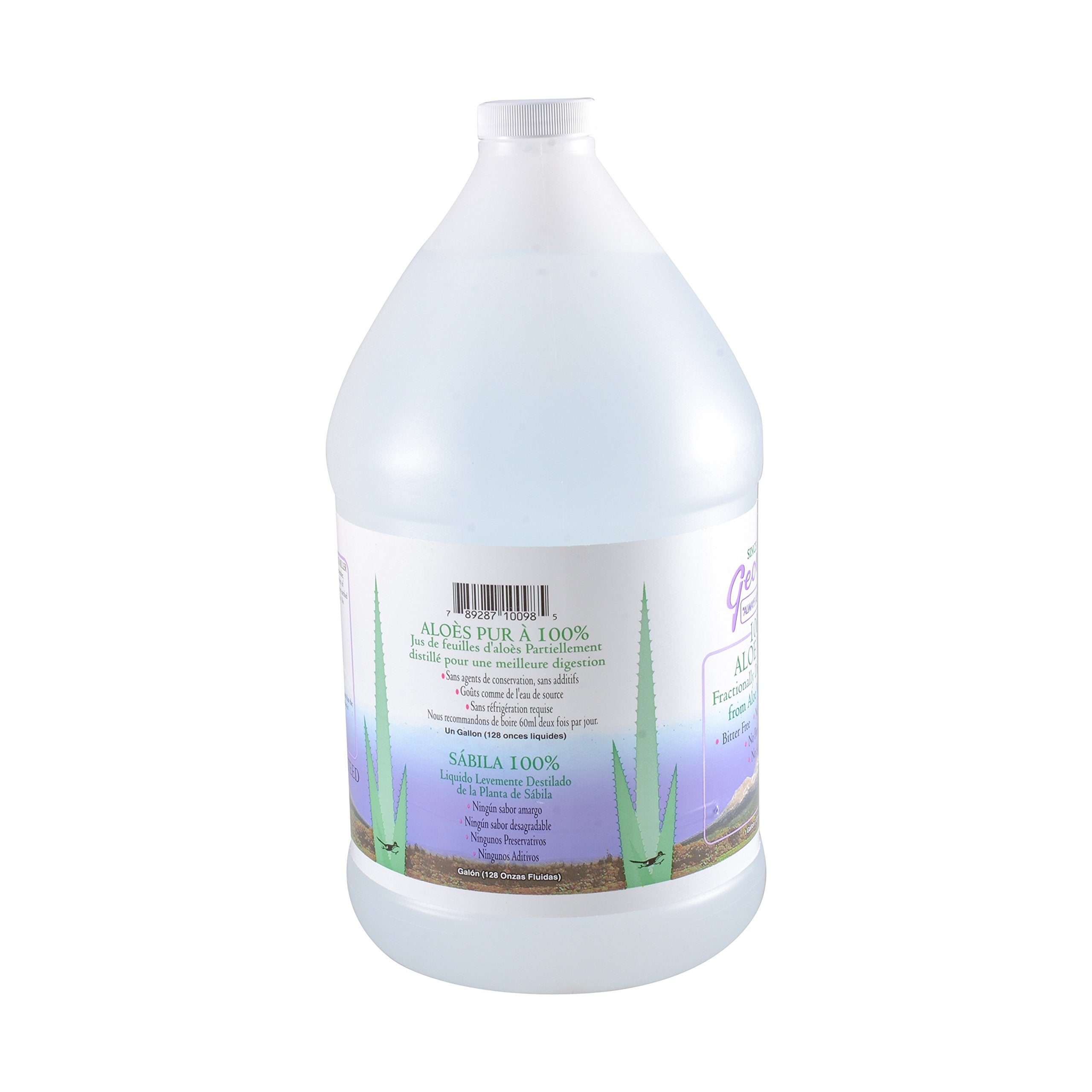 George's botella vertiendo aloe en un vaso para mezclas y facilidad de uso
