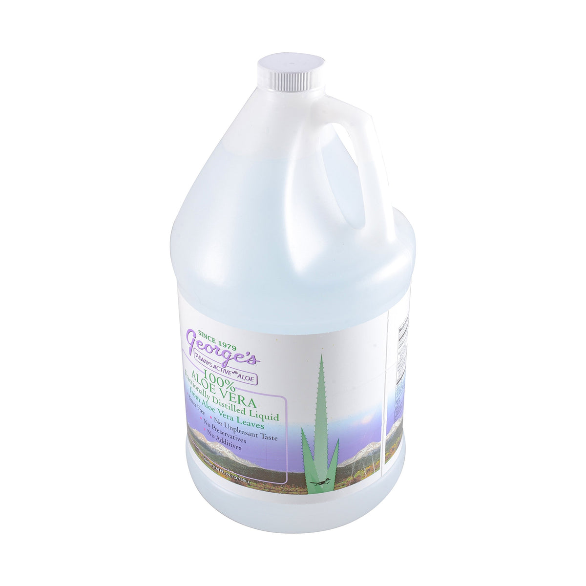 George's vista frontal del envase 128 oz mostrando pureza y cantidad