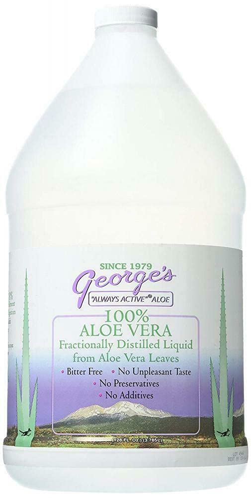 George's envase frontal grande de aloe vera, presentación clara y usable