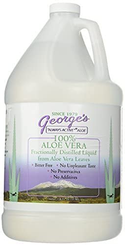 George's vista detalle textura del líquido de aloe, aspecto puro y suave