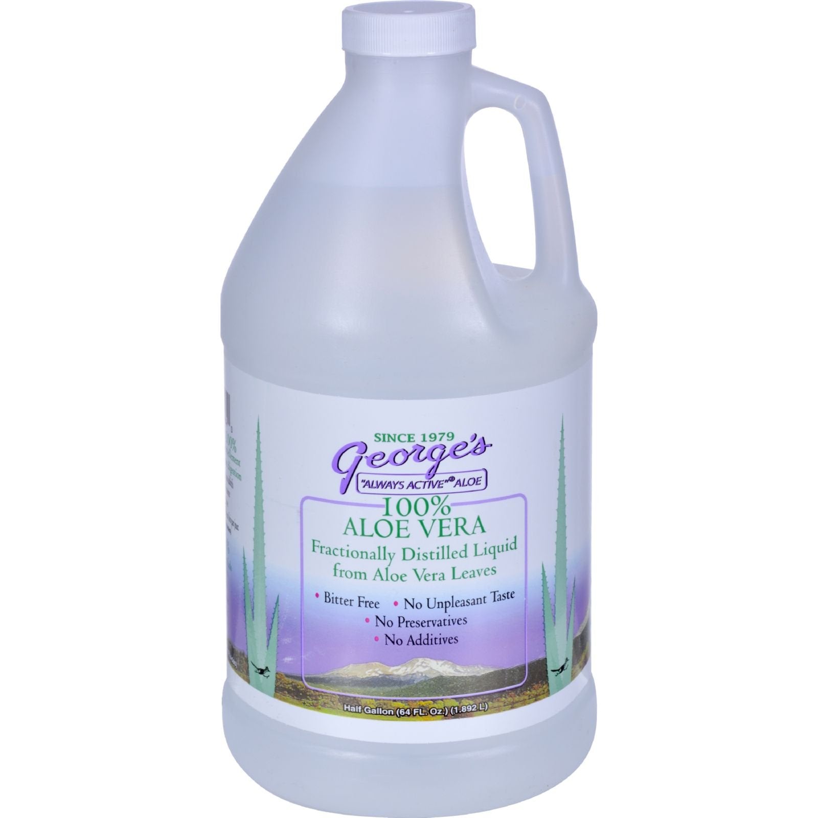 George's botella frontal grande mostrando etiqueta clara y tamaño familiar