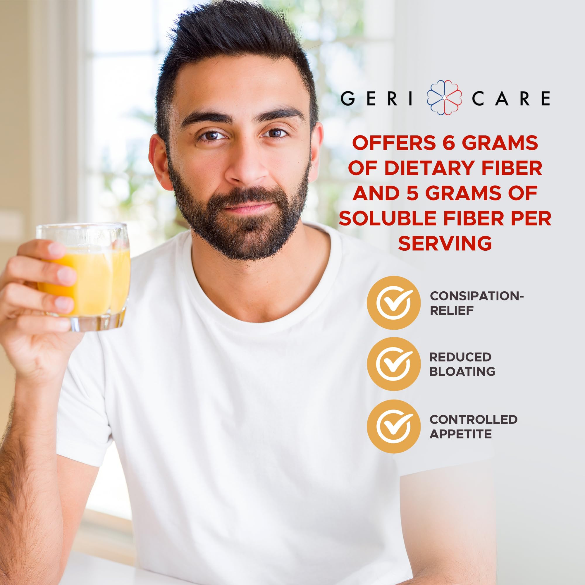 GeriCare etiqueta parve y kosher visible, apto para dietas especiales