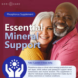 GeriCare etiqueta con lista de minerales y cantidades por sobre