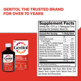 Botella Geritol junto a un desayuno representando apoyo nutricional diario