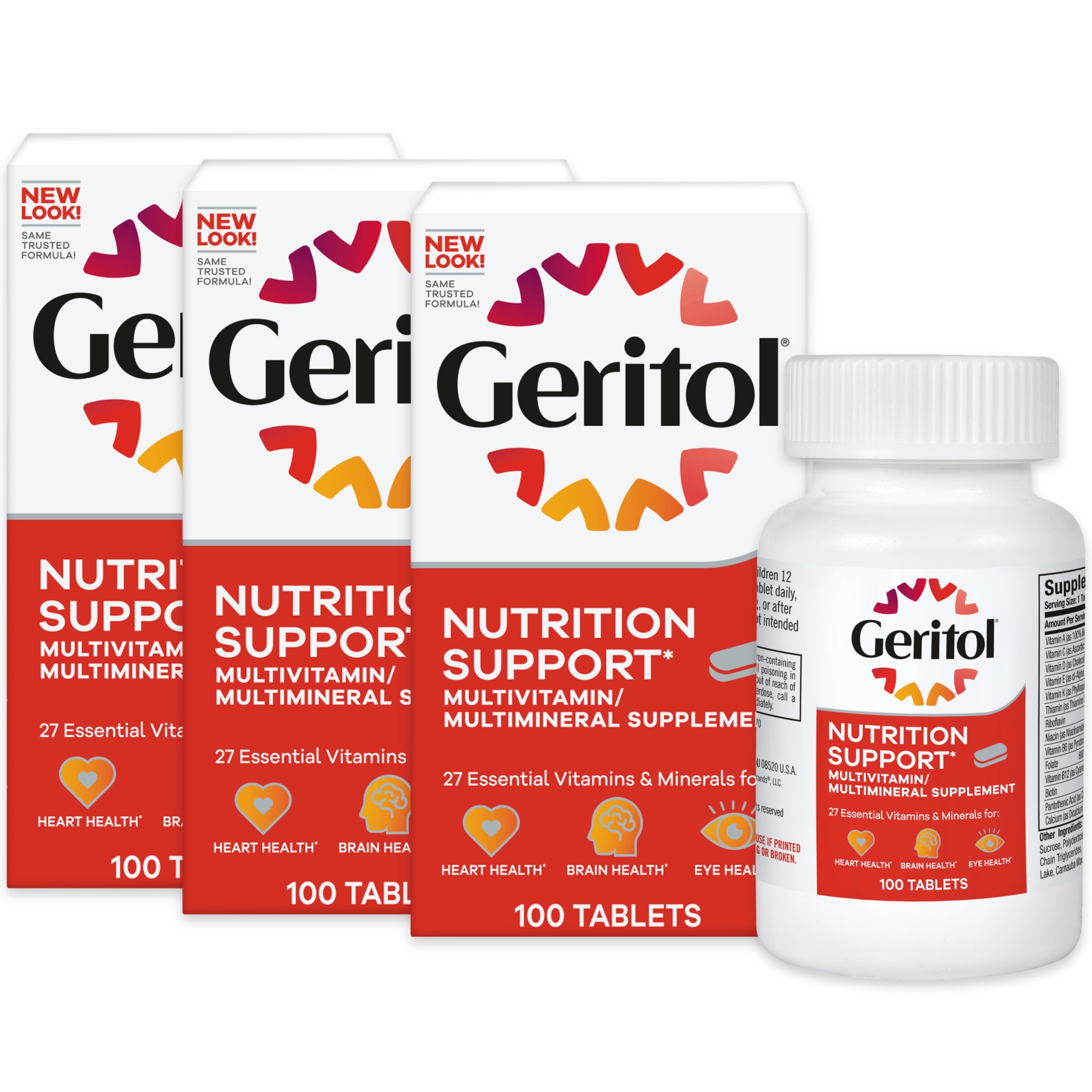 Geritol frente del empaque mostrando el envase y beneficios principales