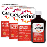 Geritol envase frontal mostrando la marca y beneficios energéticos