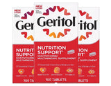 Geritol frasco frontal del pack de 3 muestra contenido y beneficios