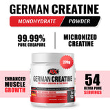 German Creatine cucharilla con polvo micronizado listo para mezclar