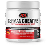 German Creatine envase frontal mostrando diseño y tamaño práctico