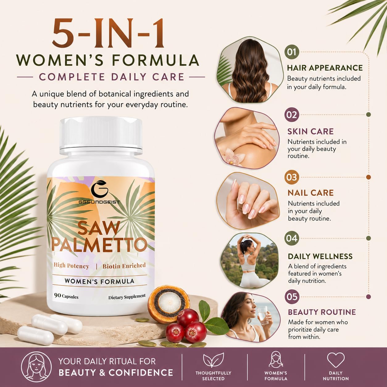 Gesundgeist etiqueta con ingredientes principales y claridad informativa